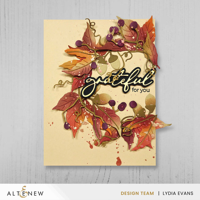 Creative Cuts Fall Pickings layering die set by Altenew with autumn-themed die shapes on white background.