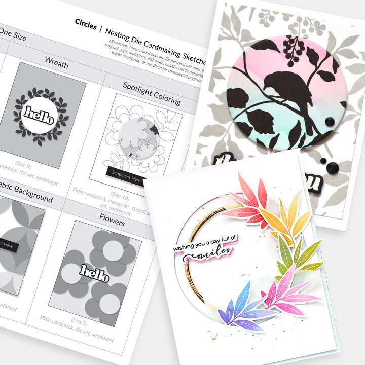 Printable Nesting Card Sketches: Circles - Altenew