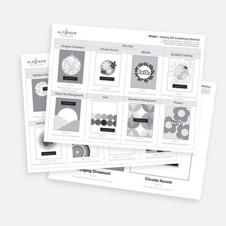 Printable Nesting Card Sketches: Circles - Altenew