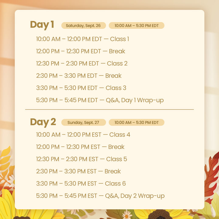 Schedule for the Cozy Comfort Retreat 2026 workshop by Altenew, featuring event dates and activities.