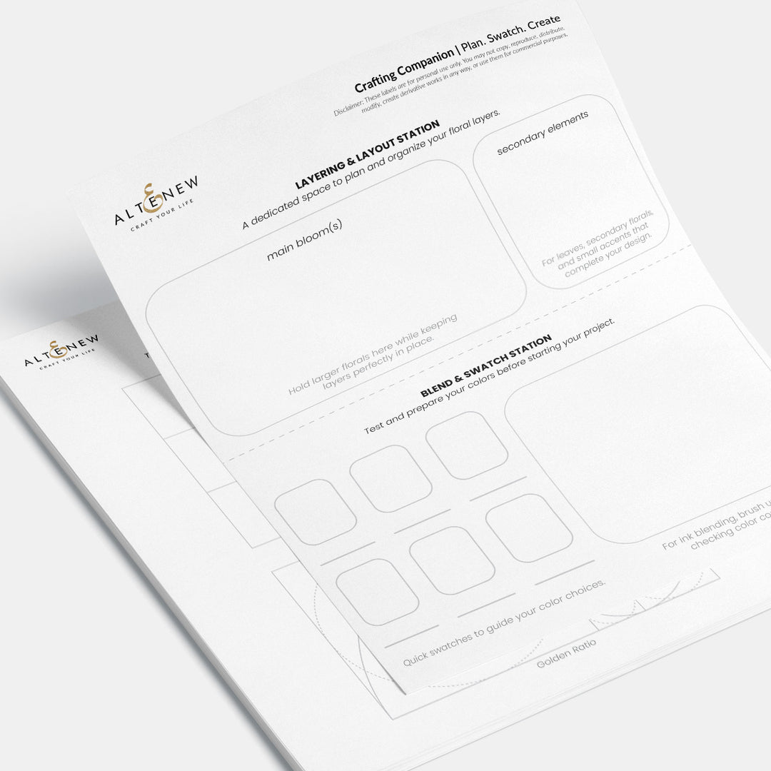 Printable Crafting Companion | Card Layout Planner & Color Swatching Sheet - Altenew