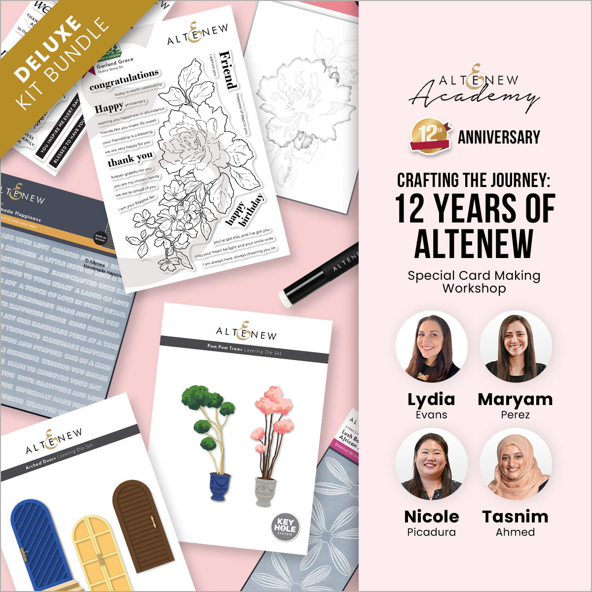 Altenew Crafting the Journey 12 Years special workshop deluxe kit with crafting supplies and materials for creative projects.