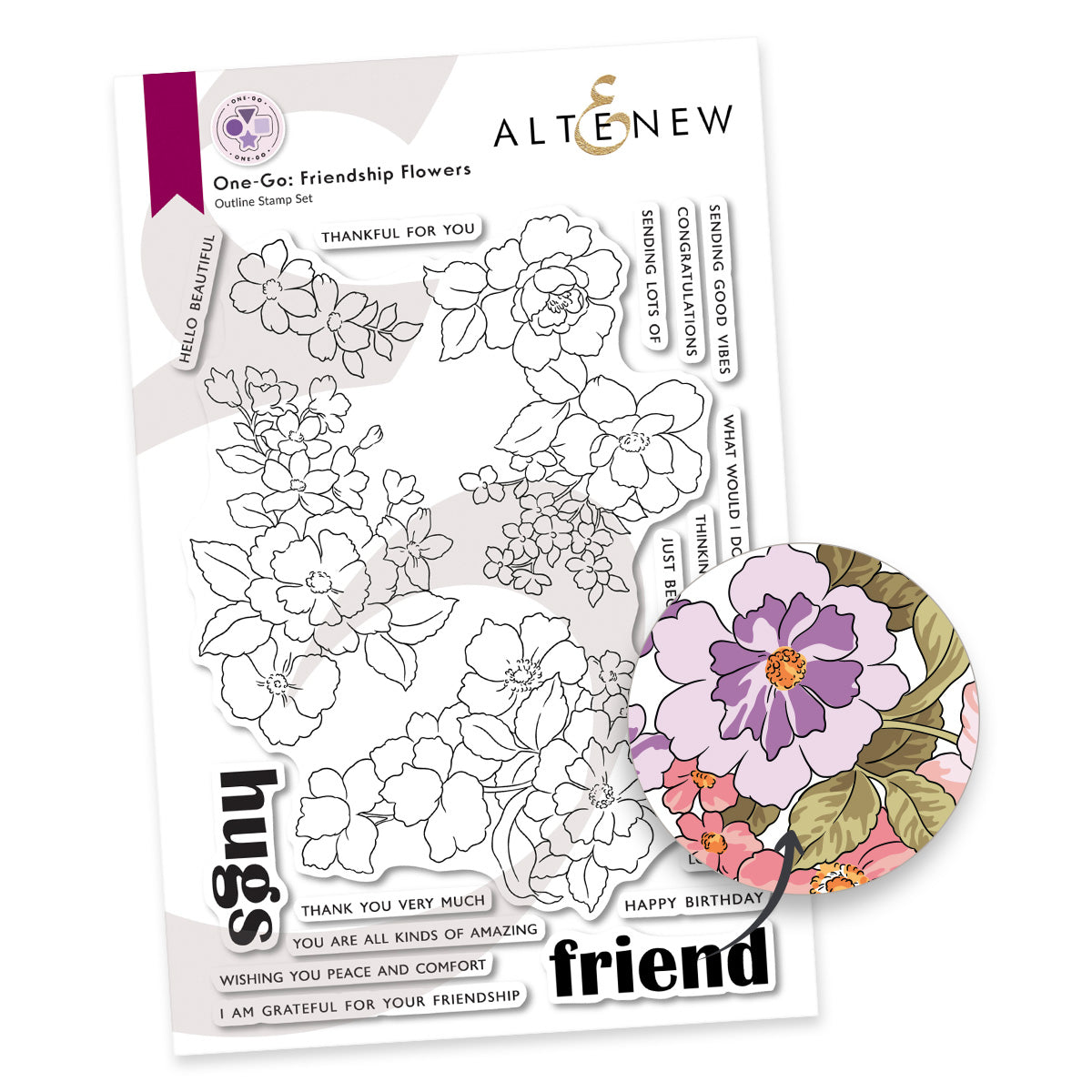 One-Go: Friendship Flowers Stamp & Die & Stencil Bundle | Altenew