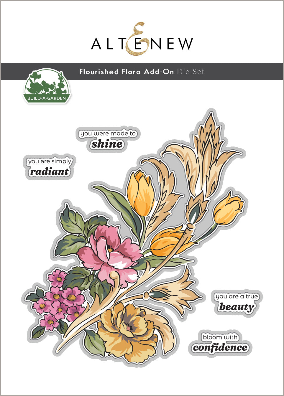 Build-A-Garden: Flourished Flora Add-On Die Set | Altenew