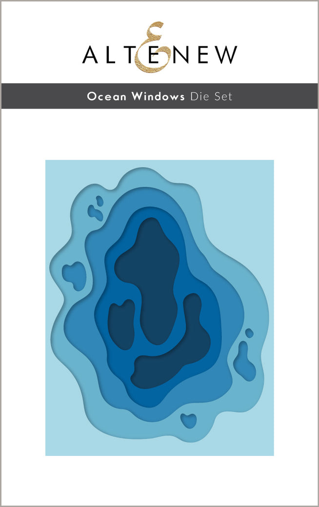 Altenew Ocean Windows die set with intricate ocean-themed die cuts for paper crafting and card making projects.
