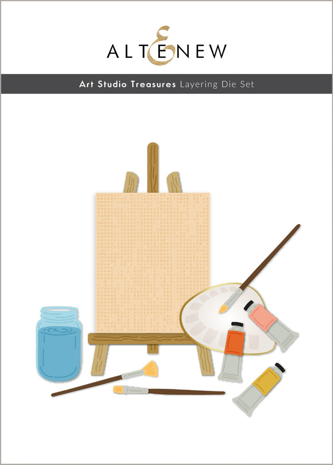Altenew Art Studio Treasures Layering Die Set featuring intricately cut dies for detailed paper crafting and layering projects.