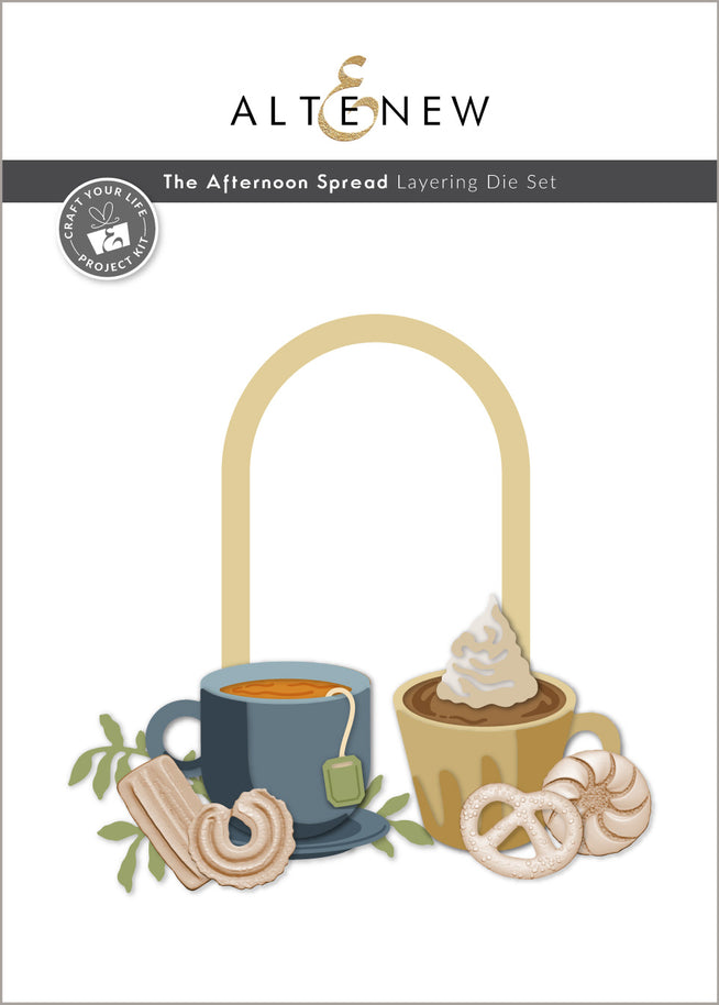 Altenew Craft Your Life Project Kit with The Afternoon Spread layering die set, showcasing intricate craft die designs for paper projects.