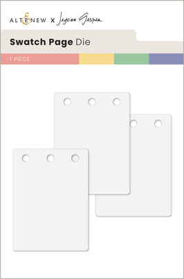 Altenew Swatch Page Die for Jaycee's Swatching System, metal die cutting tool for creating swatch pages and stamping projects.