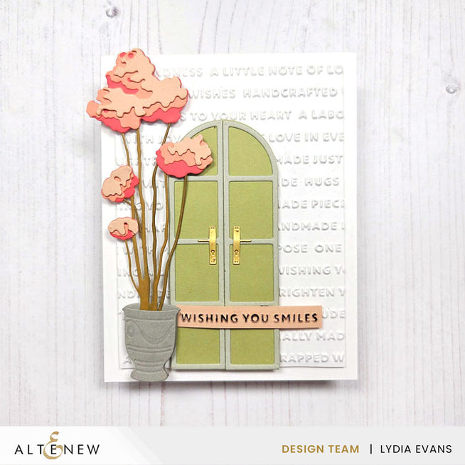 Altenew Handmade Happiness 3D embossing folder featuring intricate floral patterns for paper crafting and card making.