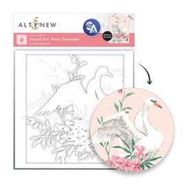 Stencil Art: Swan Serenade Layering Stencil Set (6 in 1) - Altenew