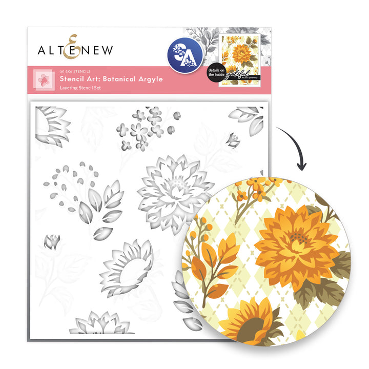 Stencil Art: Botanical Argyle & Add-on Die Bundle