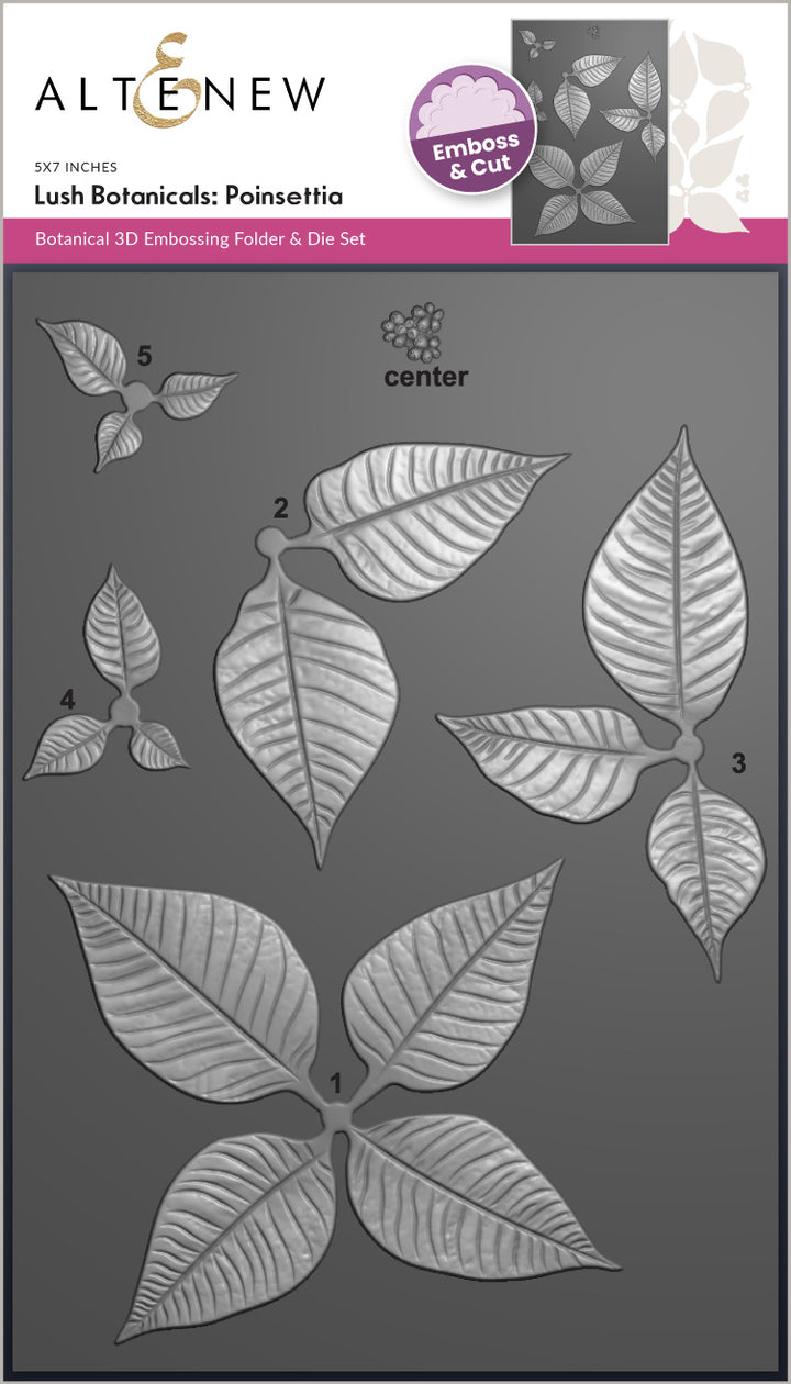 Lush Botanicals: Poinsettia 3D Embossing Folder & Die Set - Altenew