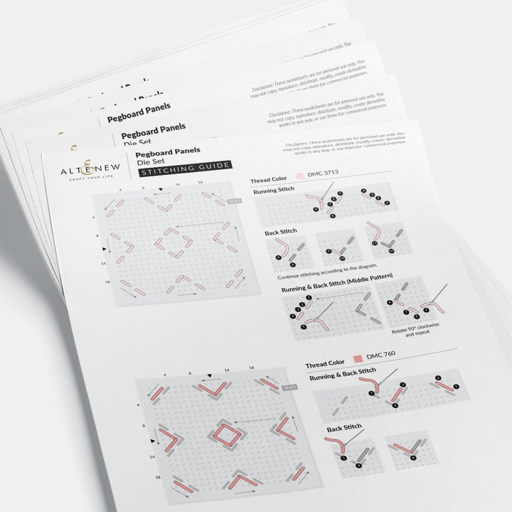 Pegboard Panels Stitching Guide (Printable) - Altenew
