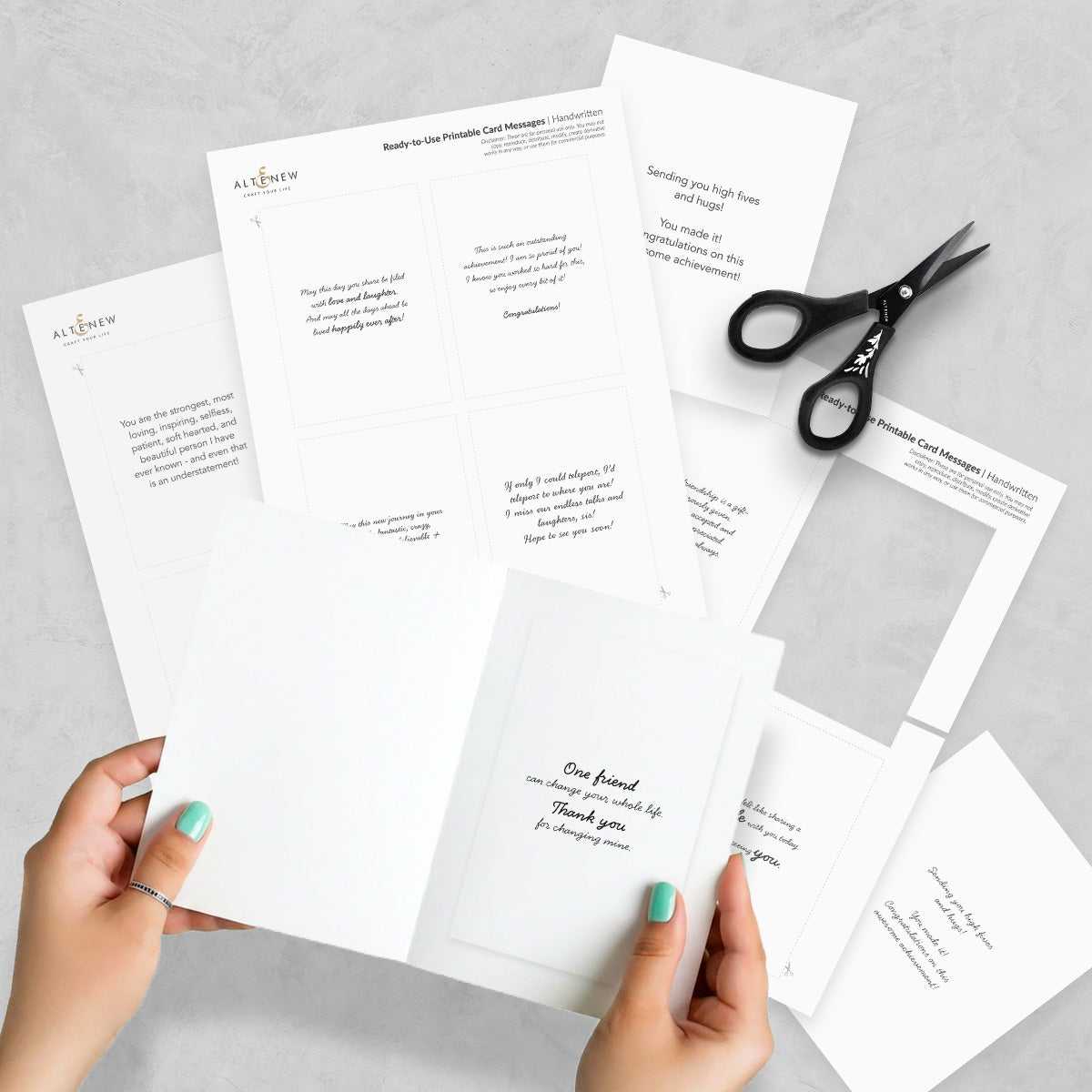 Ready-to-Use Printable Card Messages | Altenew