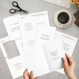 Printable sympathy card messages digital download by Altenew, showing sample heartfelt messages on a clean, white background.
