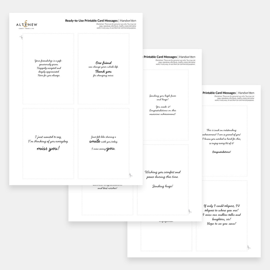 Ready-to-Use Printable Card Messages