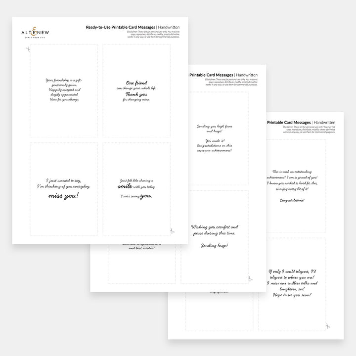 Ready-to-Use Printable Card Messages
