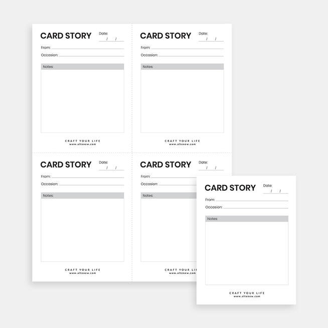 Digital download of printable card story inserts by Altenew for creative card-making projects.