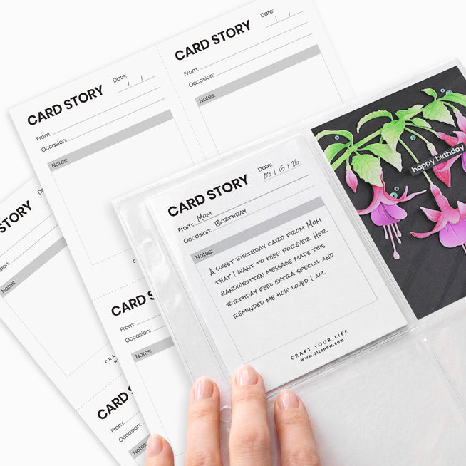 Digital download of printable card story inserts from Altenew, featuring colorful, decorative designs for crafting projects.