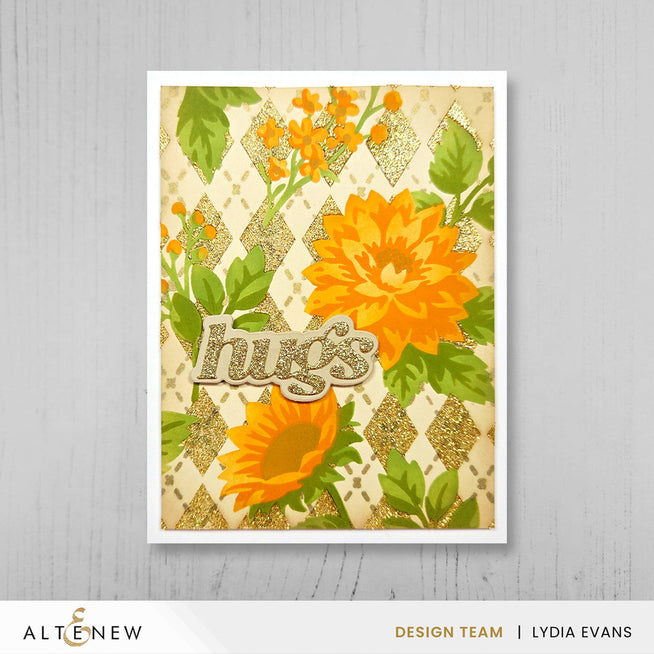 Altenew Stencil Art Botanical Argyle Add-on Die Set with intricately designed metal dies for crafting and paper projects.