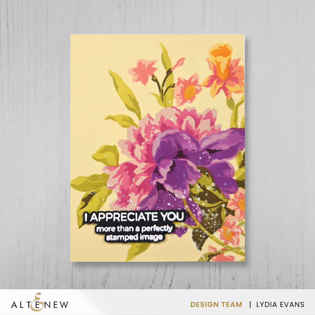Altenew Bowl of Beauty layering stencil set with floral bowl design, 6-piece stencil set