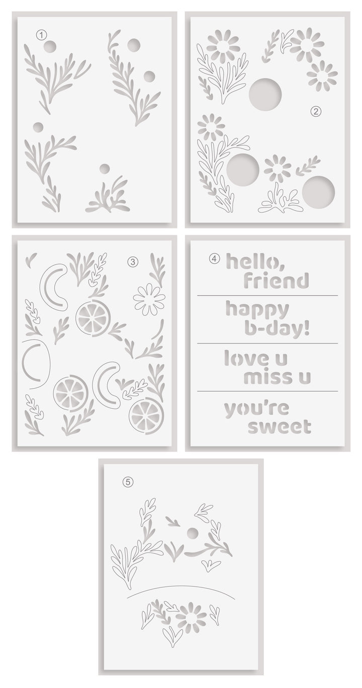 Tea Potpourri Stencil Set (5 in 1)
