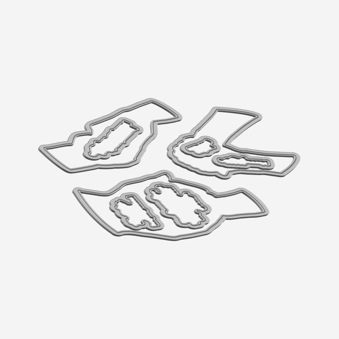 Altenew Loving Hands stamp, die, and stencil bundle featuring detailed hand illustrations and crafting tools.
