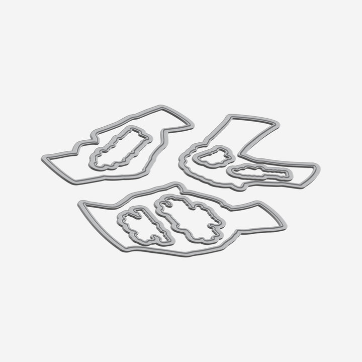 Altenew Loving Hands stamp, die, and stencil bundle featuring detailed hand illustrations and crafting tools.