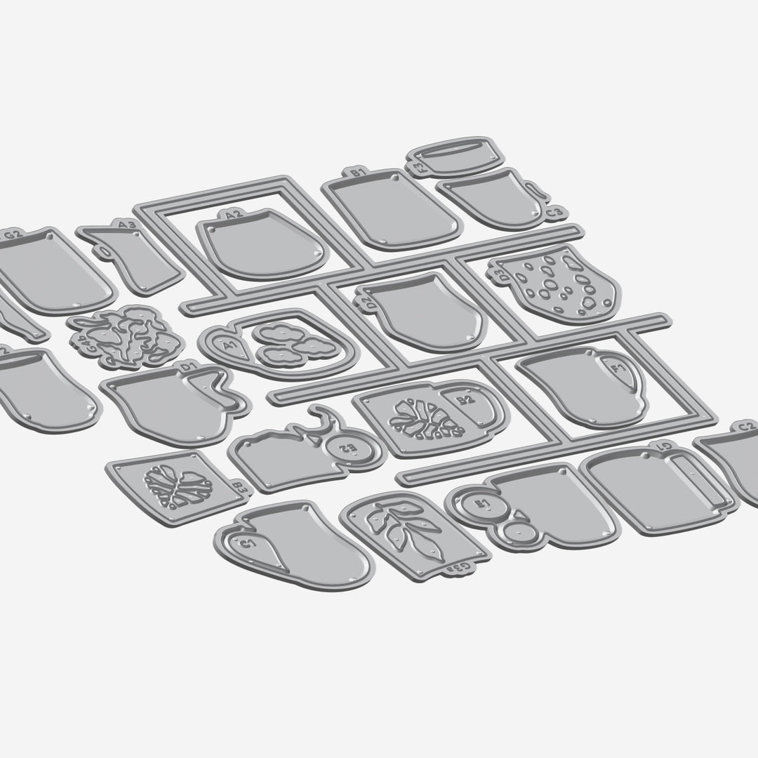 Altenew My Favorite Mugs Layering Die Set for crafting, featuring detailed dies for creating mug-shaped paper embellishments.
