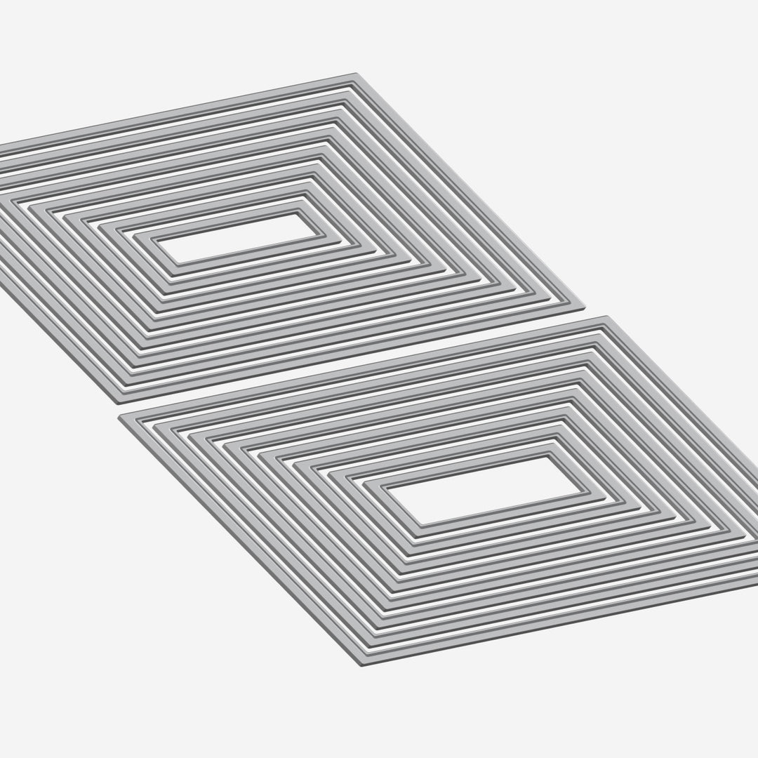 Altenew Nesting A2 Panels Die Set with multiple metal dies for creating layered A2-sized paper craft panels.
