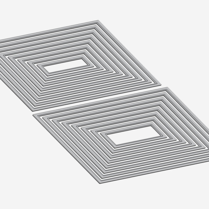 Altenew Nesting A2 Panels Die Set with multiple metal dies for creating layered A2-sized paper craft panels.