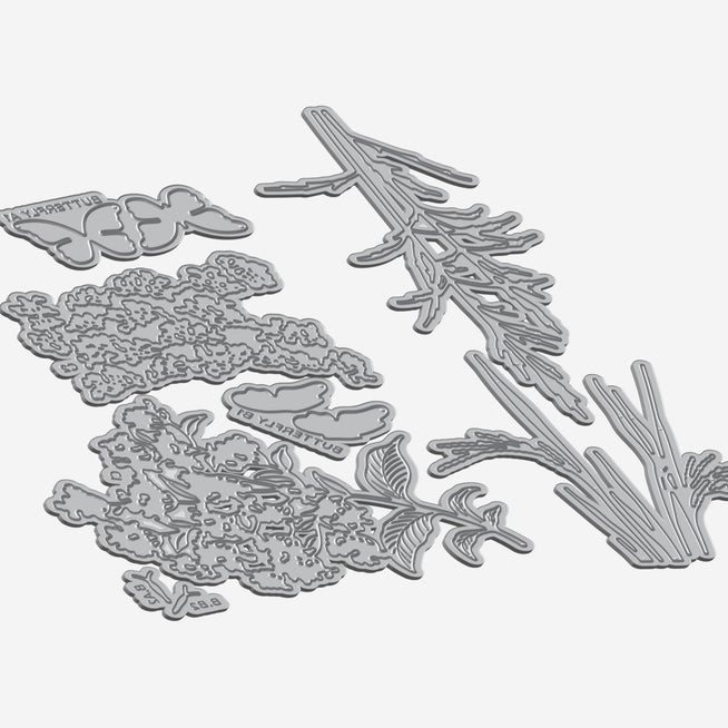 Altenew Creative Cuts Tranquil Meadow die set with intricate floral and foliage designs for paper crafting projects.