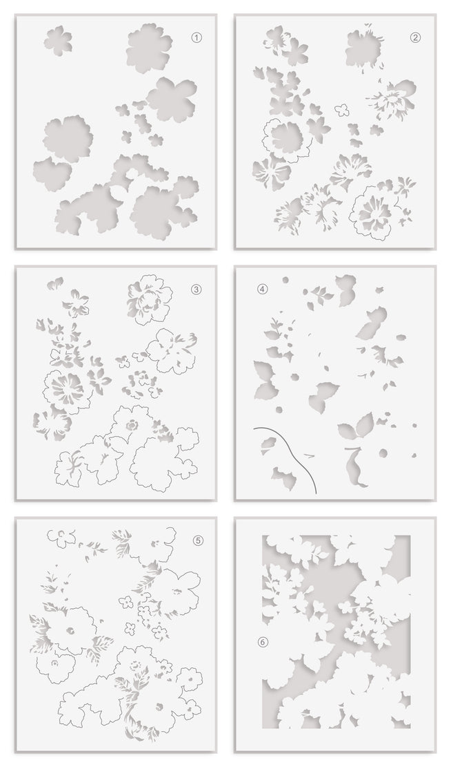 Altenew One-Go Friendship Flowers stamp, die, and stencil bundle with layered floral designs for creative card making.