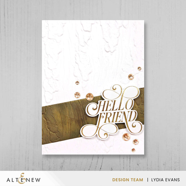 Weathered Bark 3D embossing folder by Altenew, showing textured bark pattern for paper crafting and embossing projects.