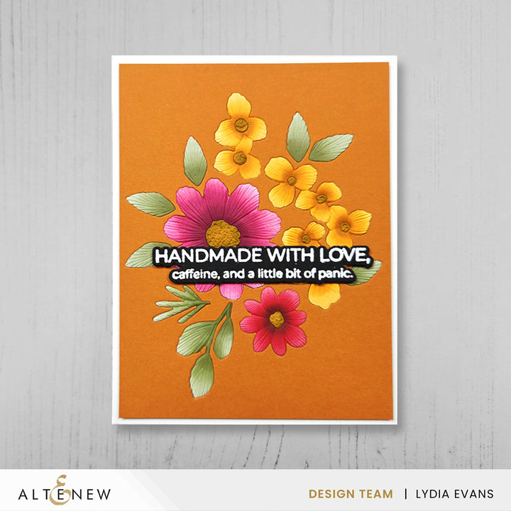 Altenew Zero-Waste Embroidered Florals die set with intricate floral designs for paper crafting and card making.