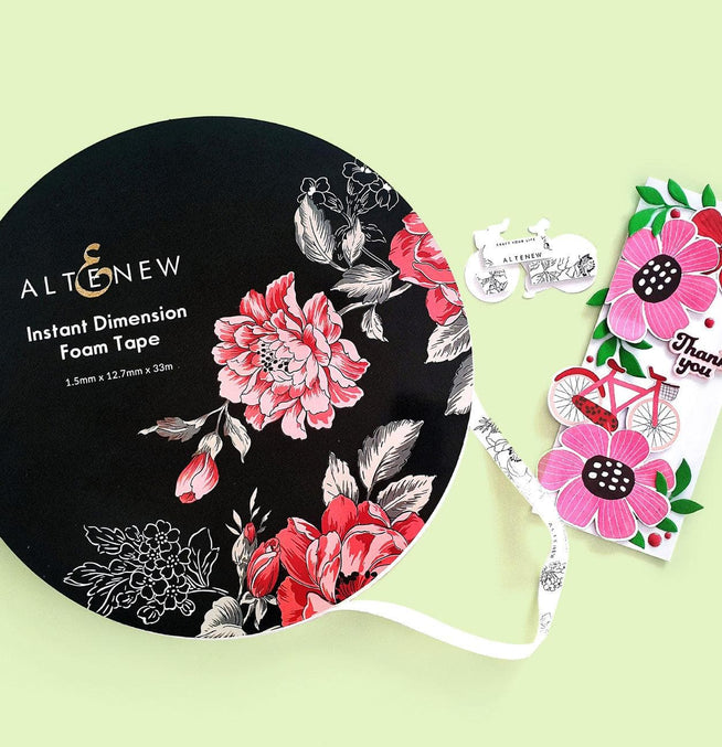 Altenew Instant Dimension Foam Tape, 1/16" x 1/2" x 33m, adhesive foam tape for crafting and mounting projects.