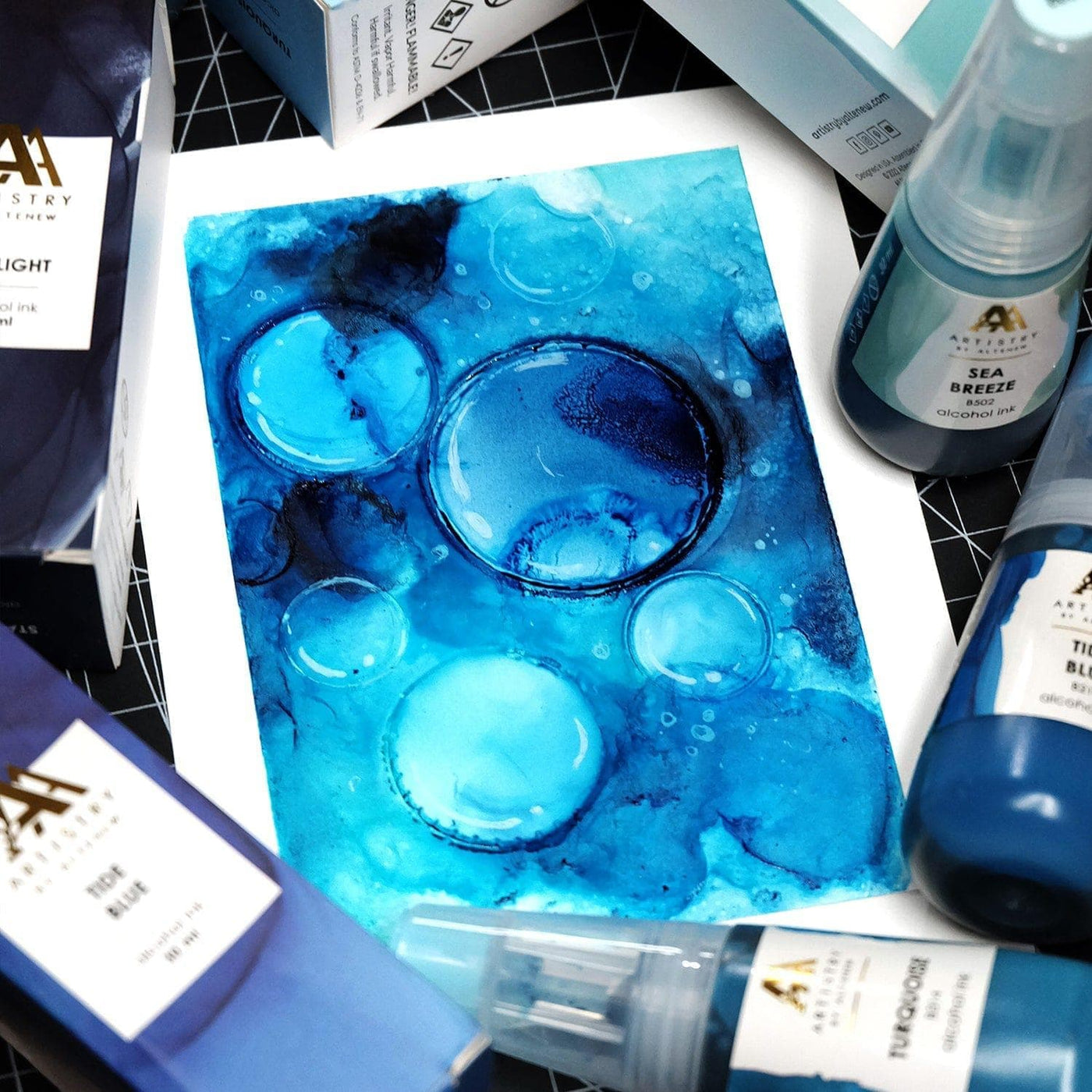 Cool Summer Night Alcohol Ink