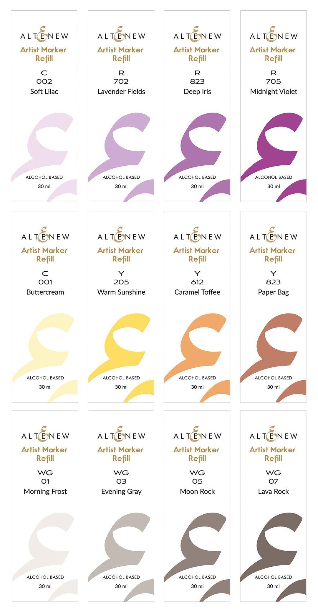 Altenew Alcohol Ink Bundle Mediterranean Terrace Garden 12 Artist Alcohol Ink Set B Bundle