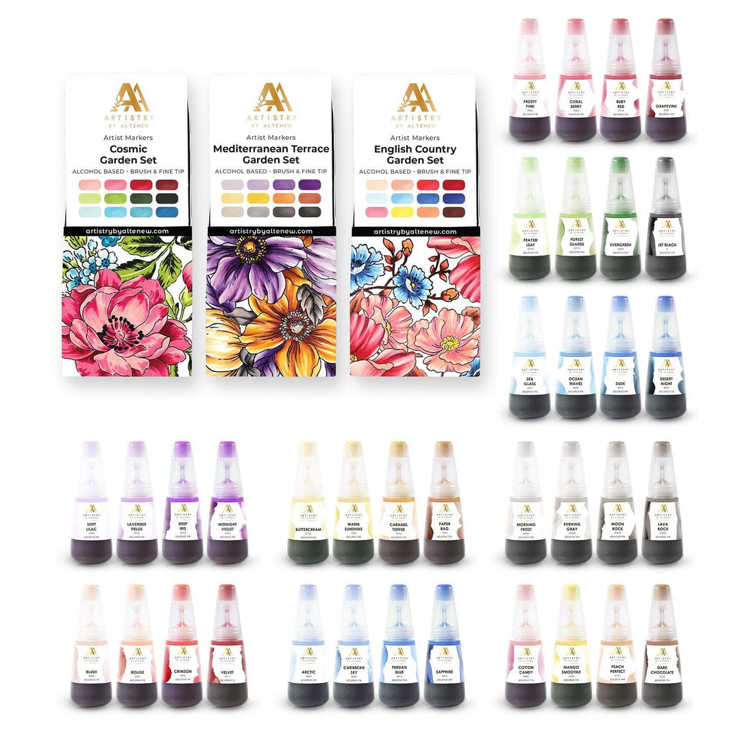 Artist Alcohol Markers & Alcohol Ink Bundle (36 Colors)