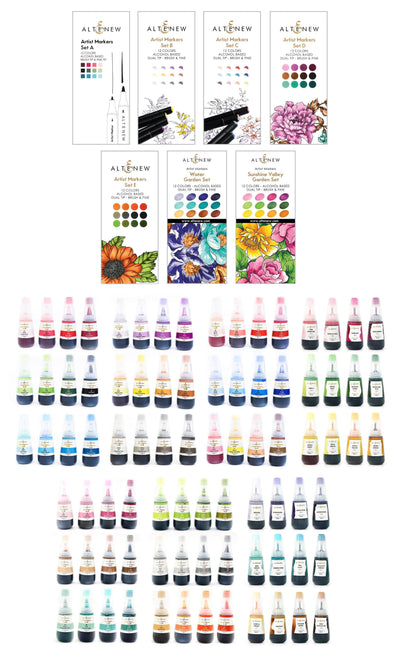 Altenew Alcohol Marker & Alcohol Ink Bundle Artist Alcohol Markers & Alcohol Ink Bundle (84 Colors)