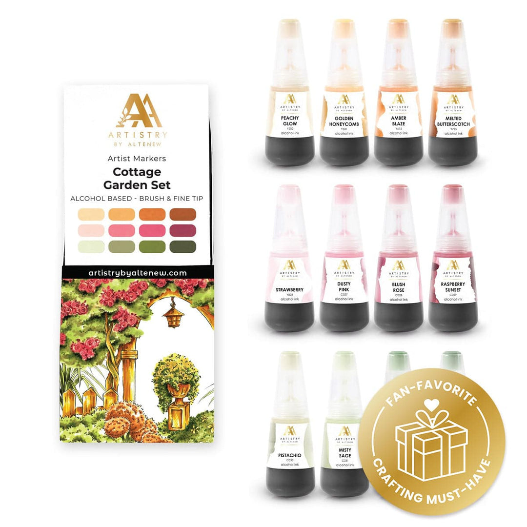 Cottage Garden Artist Alcohol Markers Set & Alcohol Ink Bundle