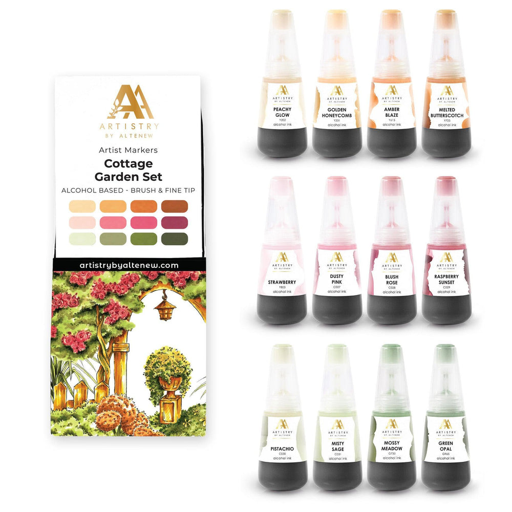 Cottage Garden Artist Alcohol Markers Set & Alcohol Ink Bundle