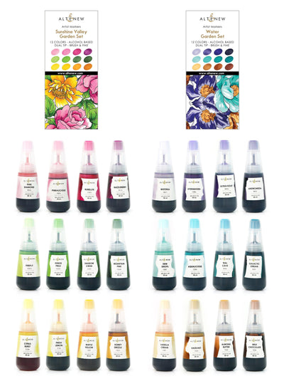 Altenew Alcohol Marker & Alcohol Ink Bundle Nature's Views Artist Alcohol Markers & Alcohol Ink Bundle (24 Colors)