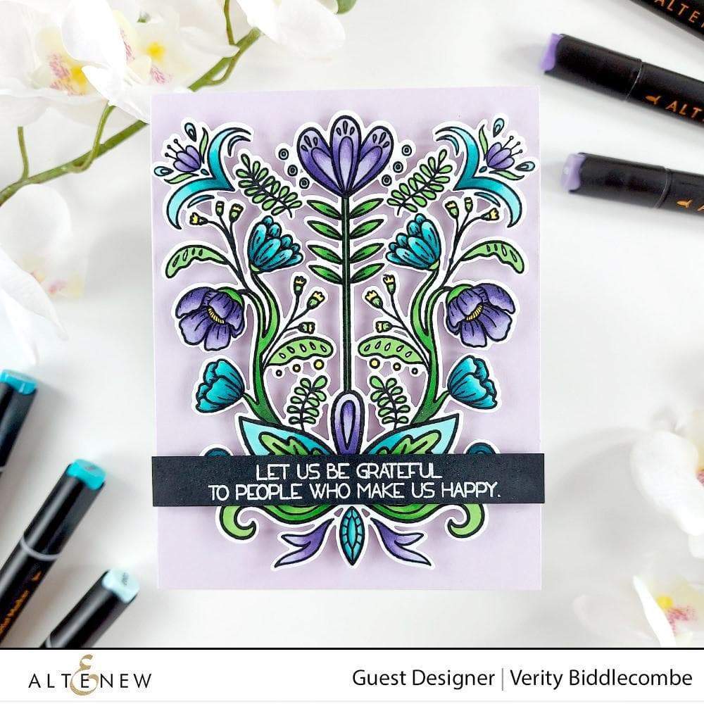 Altenew Water Garden Bundle with 12 artist alcohol markers and ink in vibrant water-themed colors, displayed in a neat set.