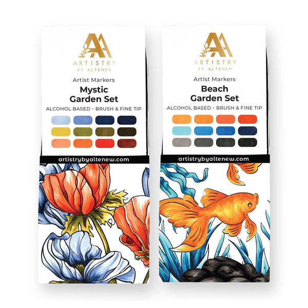 Mystic Garden & Beach Garden Artist Alcohol Markers Bundle