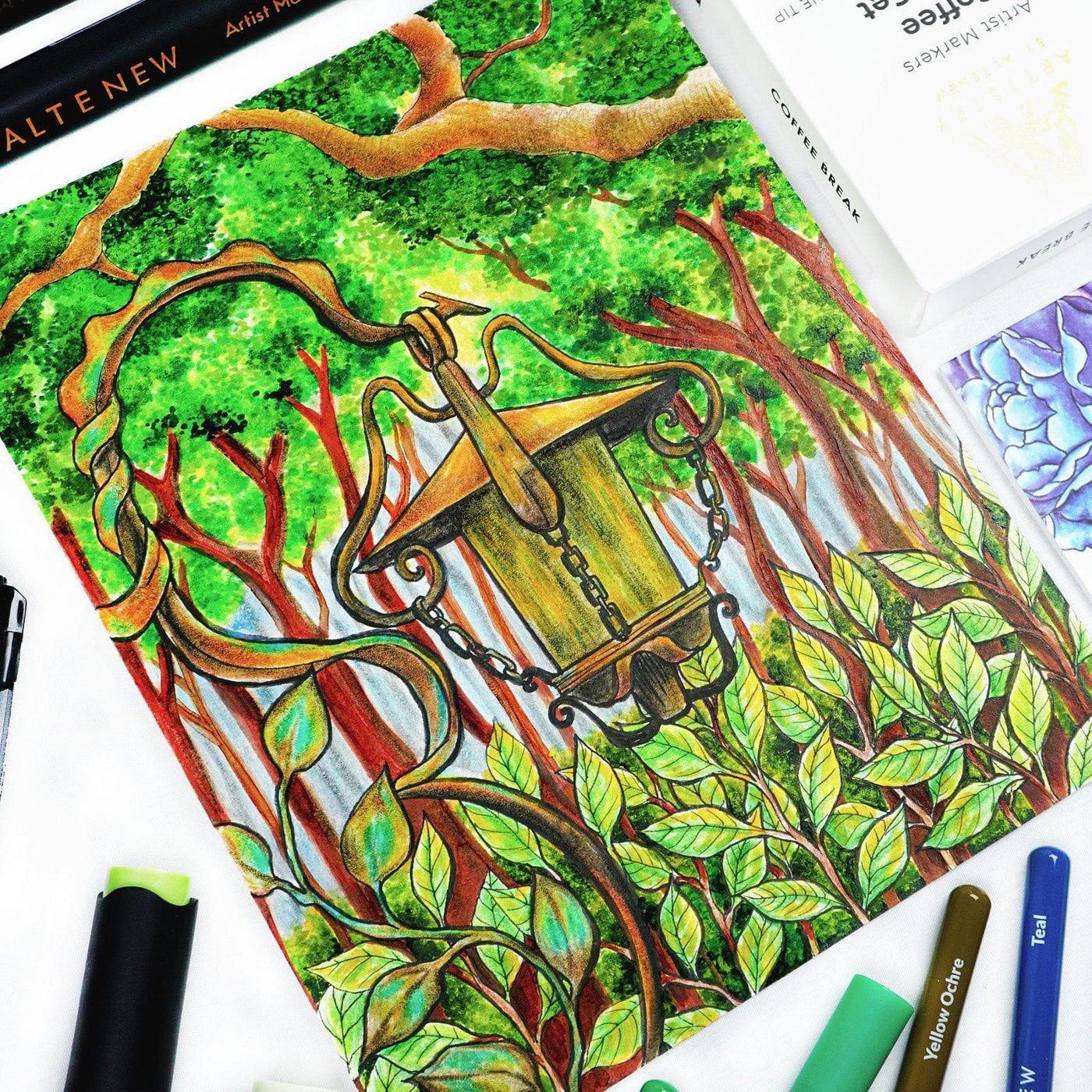 Artist Alcohol Markers Green Fields Set