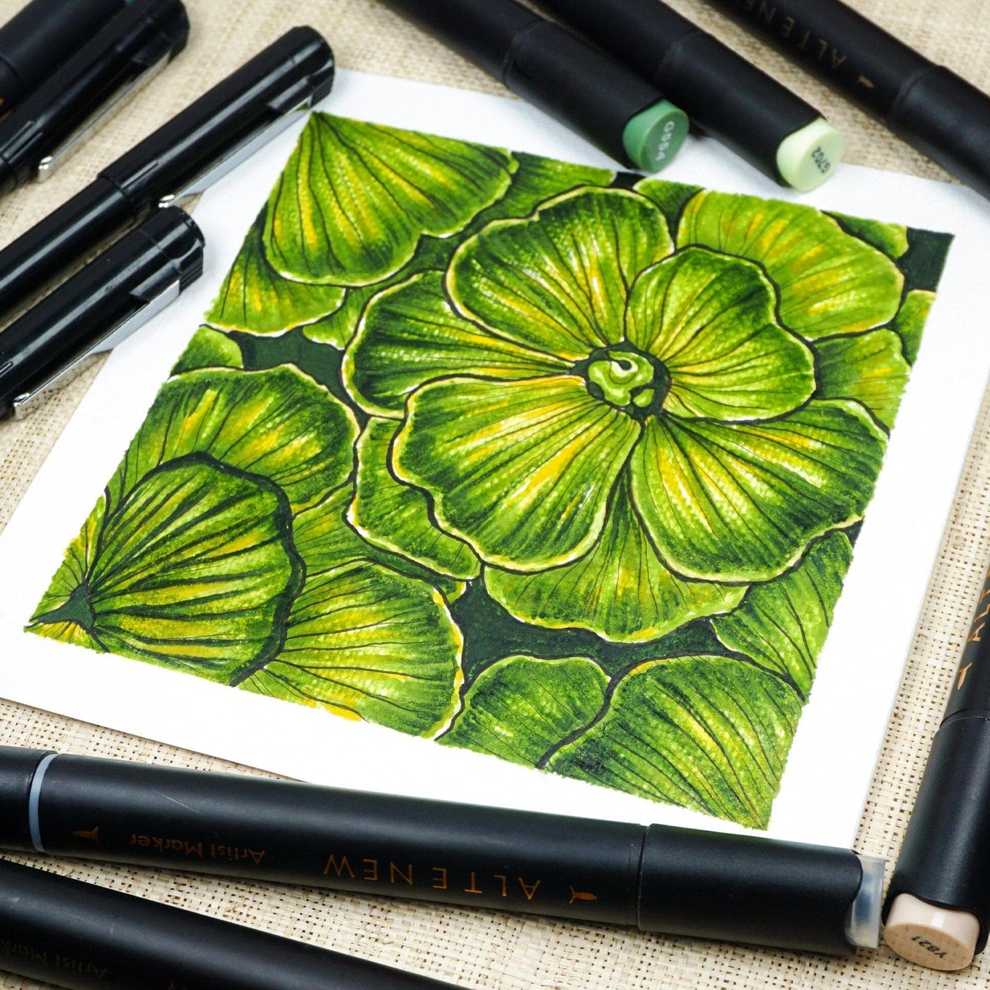 Artist Alcohol Markers Green Fields Set