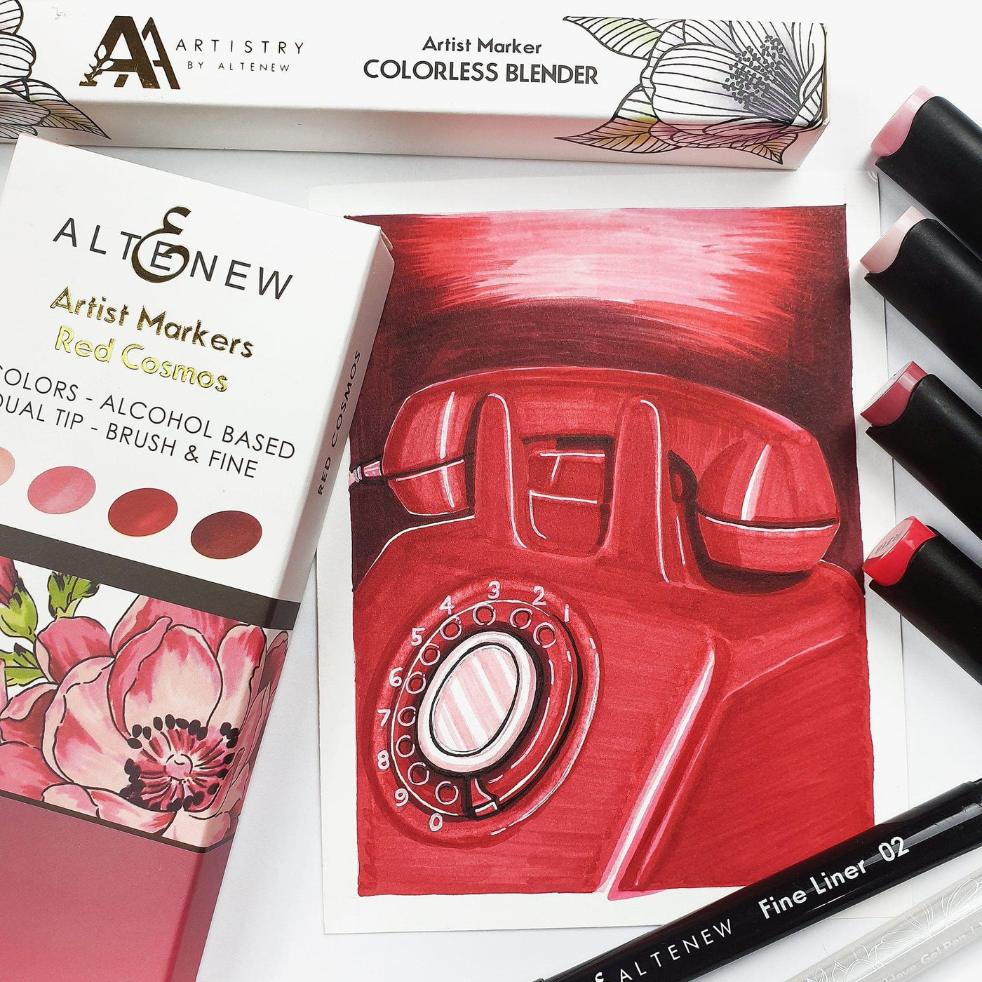 Artist Alcohol Markers Red Cosmos Set