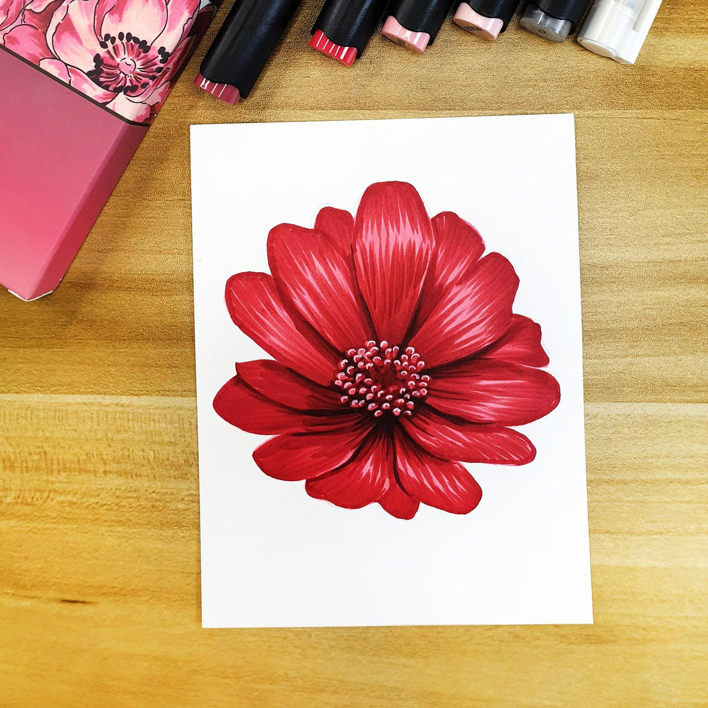 Artist Alcohol Markers Red Cosmos Set