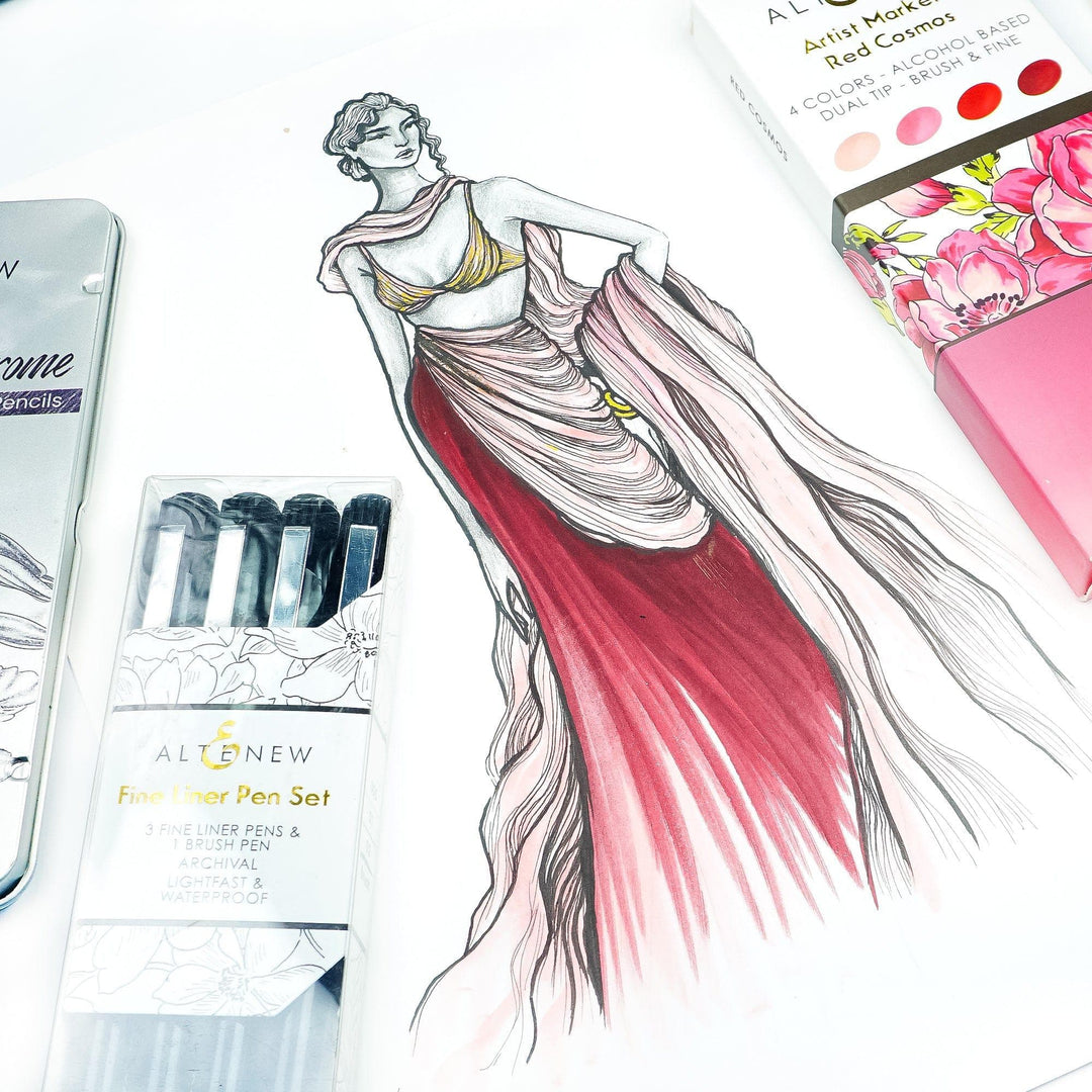 Artist Alcohol Markers Red Cosmos Set